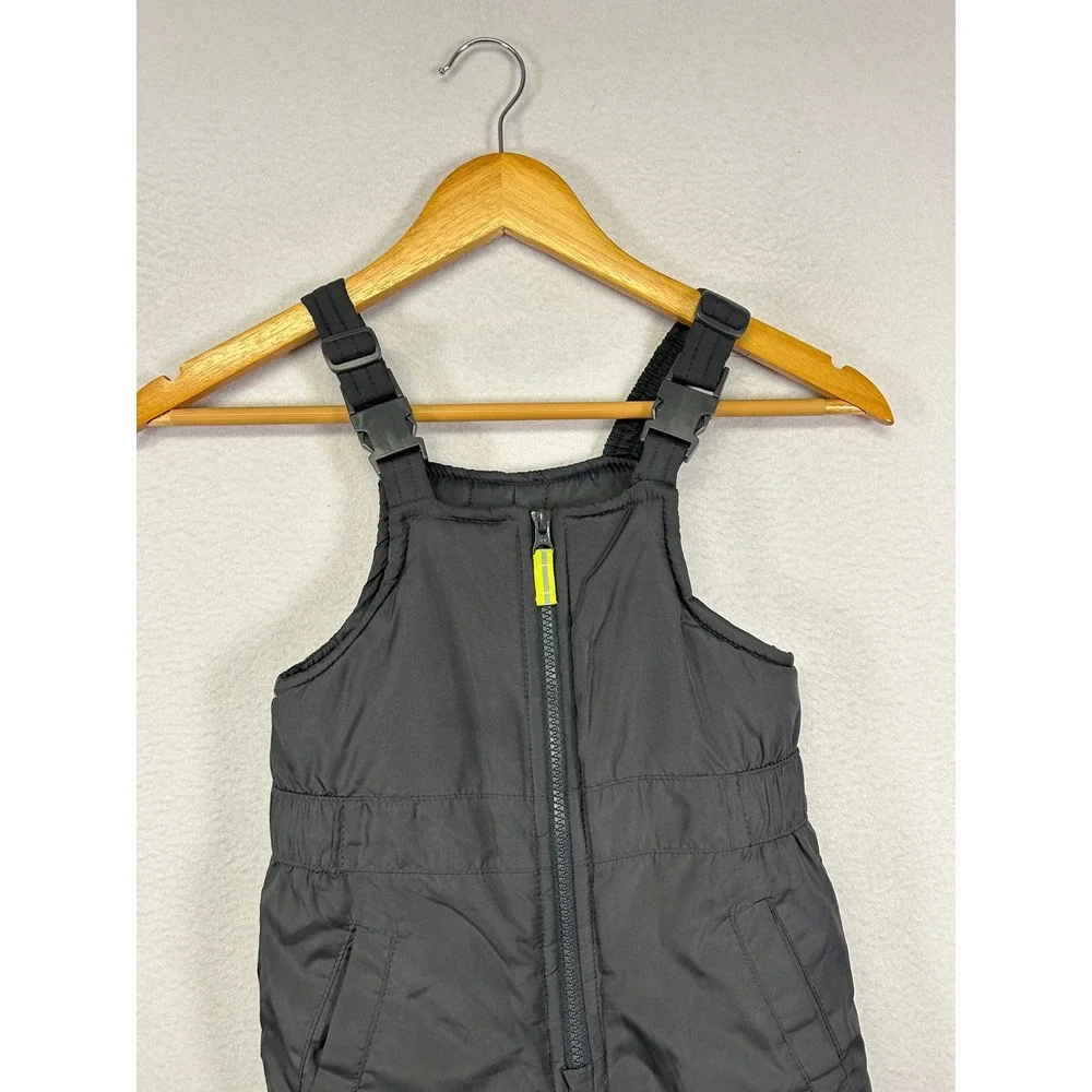 Winter Snow OshKosh B'gosh Kids 4T Black Insulated Zipper Front Bib‎ Overalls